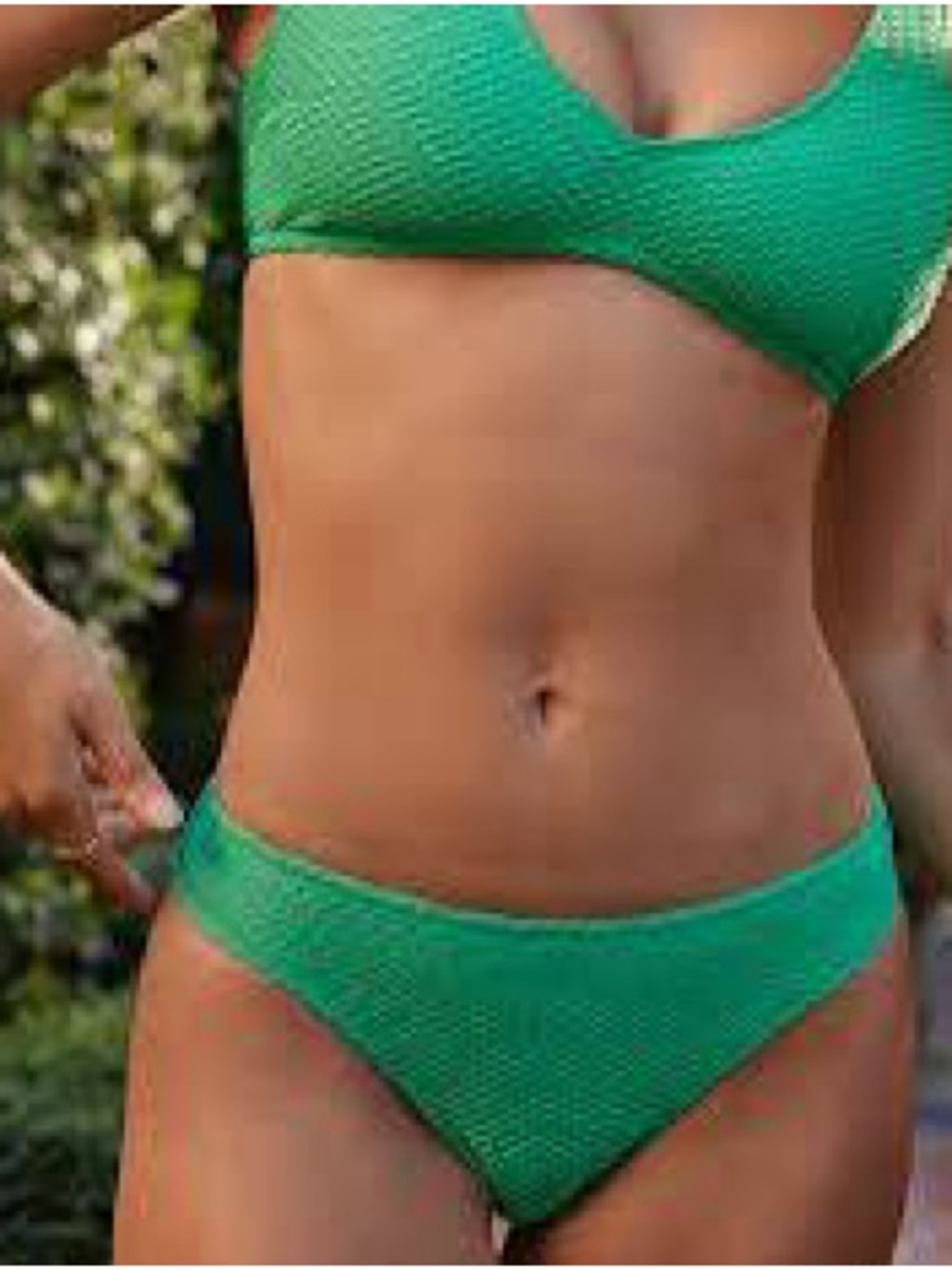 aerie Textured Emerald Green Bikini Set